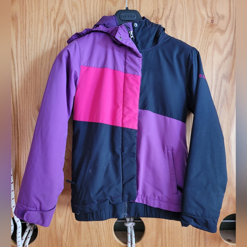 Roxy Girls color Block Purple Pink Ski Winter Jacket XL 16 Outerwear